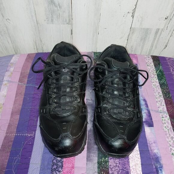 Red Wing Black Leather Work Shoes 8337 Men's s Size 12 Aluminum Toe - Picture 3 of 13